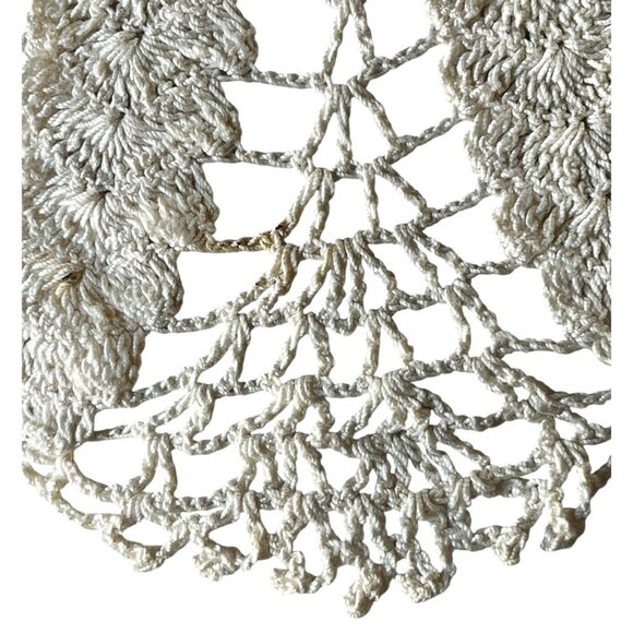 Handmade Cream Crocheted Harvest Wheat Doily 18" D Country French Core  Wedding - Picture 9 of 10